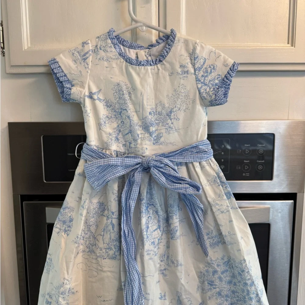 Bailey Boys Blue Belle Toille Empire Dress - Picture 2 of 5